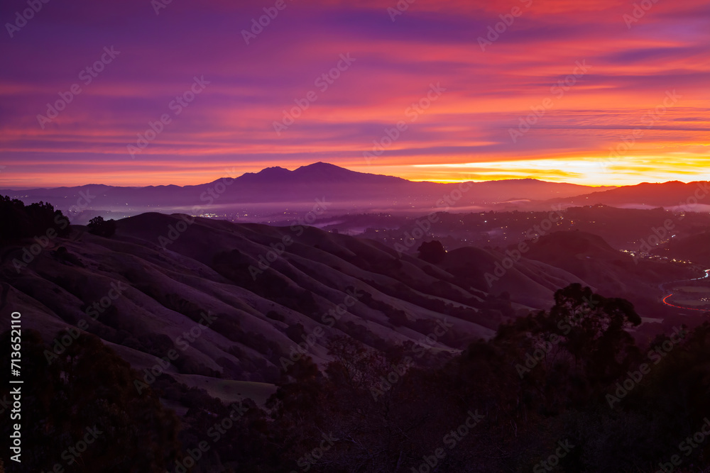Sunrise in San Francisco East Bay, Mt. Diablo, California Sunrise in San Francisco East Bay, Mt. Diablo, California