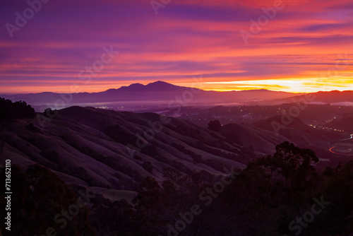 Sunrise in San Francisco East Bay, Mt. Diablo, California