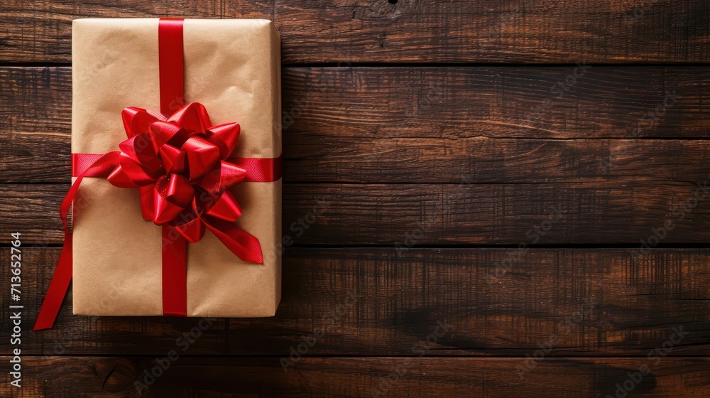 Minimalist brown gift box background with space for text, featuring an elegantly wrapped gift box adorned with ribbon decoration
Minimalist brown gift box background with space for text, featuring an elegantly wrapped gift box adorned with ribbon decoration