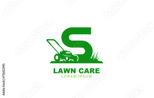 S Letter Lawn care logo template for symbol of business identity