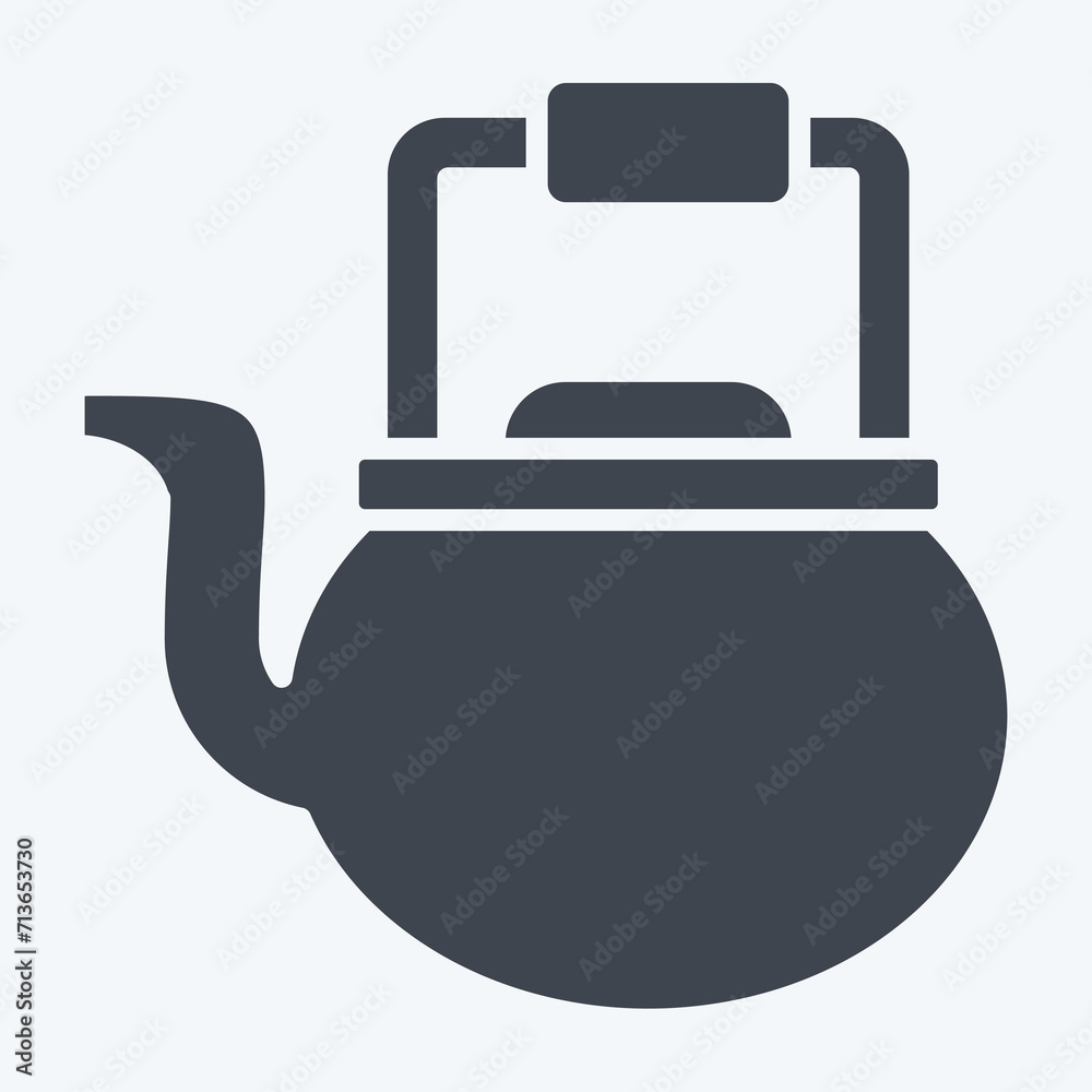 Obraz premium Icon Kettle. related to Cooking symbol. glyph style. simple design editable. simple illustration