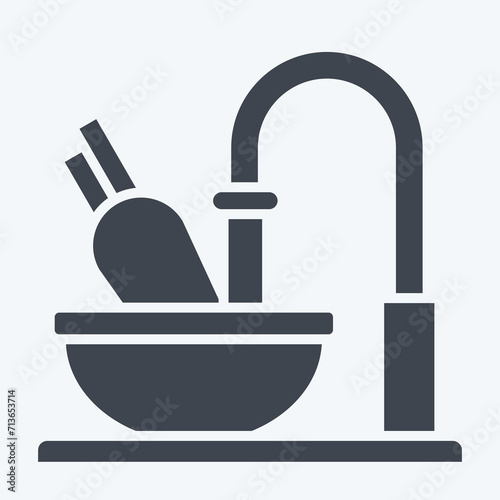 Icon Cleaning. related to Cooking symbol. glyph style. simple design editable. simple illustration