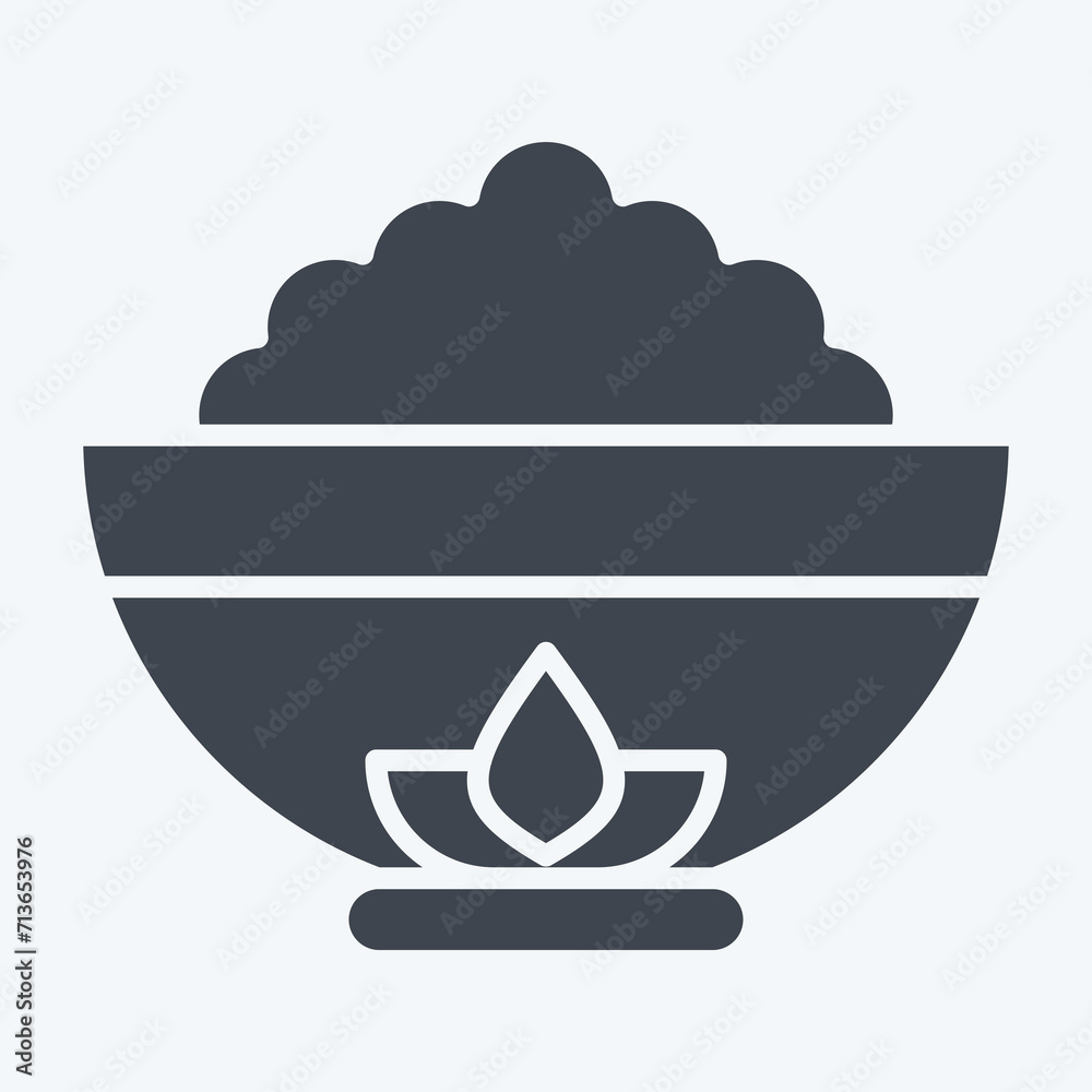Icon Bowl. related to Chinese New Year symbol. glyph style. simple design editable. simple illustration Icon Bowl. related to Chinese New Year symbol. glyph style. simple design editable. simple illustration