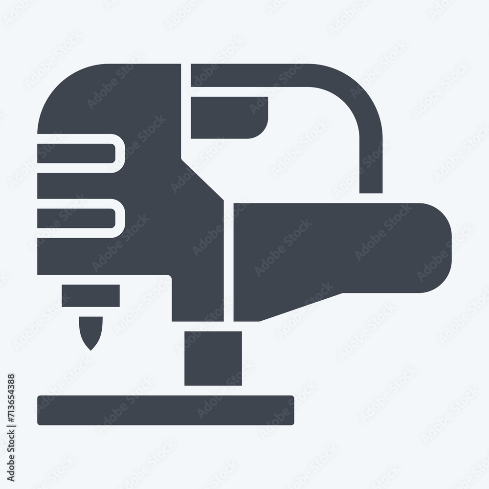 Icon Electric Jigsaw. related to Construction symbol. glyph style. simple design editable. simple illustration Icon Electric Jigsaw. related to Construction symbol. glyph style. simple design editable. simple illustration