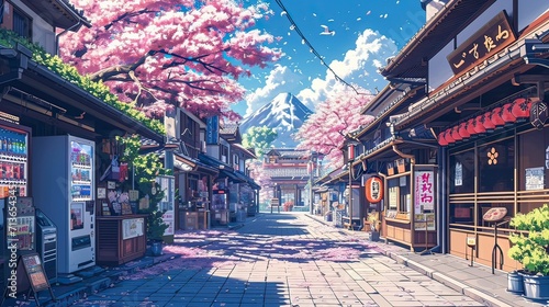 anime background no character, japan them, pastel theme generative AI