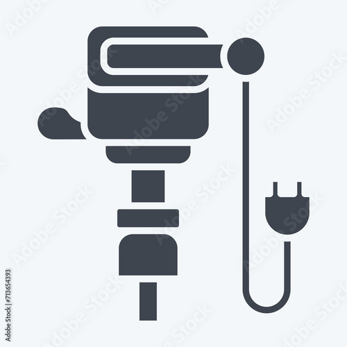 Icon Jack Hammer. related to Construction symbol. glyph style. simple design editable. simple illustration photo