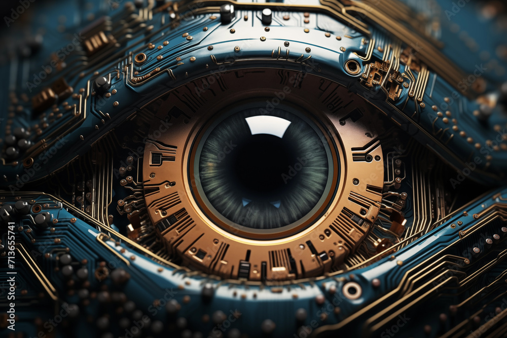 close up of a computerized eyeball