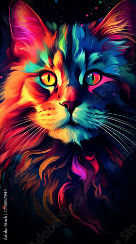 Creative animal concept. Rabbit Bunny in a group, vibrant Doggy Cat wallpaper children's living room mockup with cute animals wall art Cheetah animal abstract wallpaper in pastel colors Generated Ai