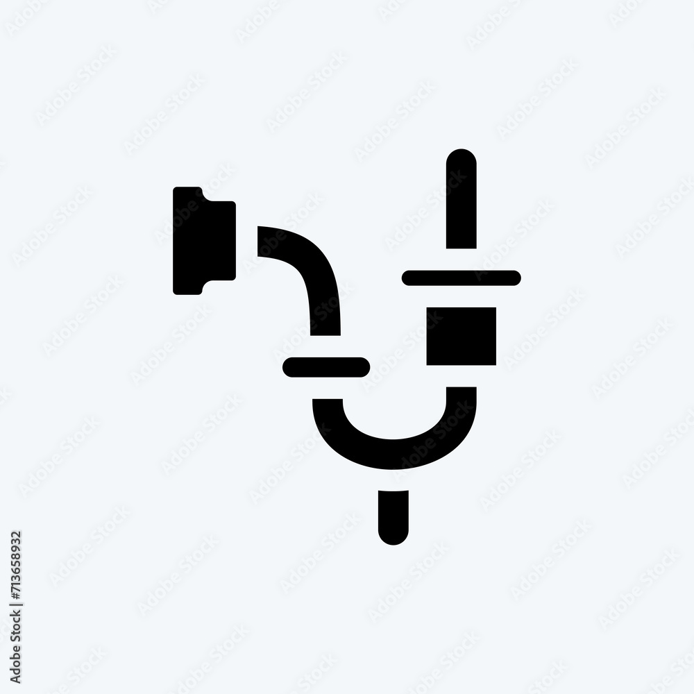 Icon Plumbing. suitable for building symbol. glyph style. simple design editable. design template vector. simple illustration
