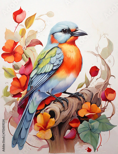 Lovely colorful birds background bird © MdMuktar