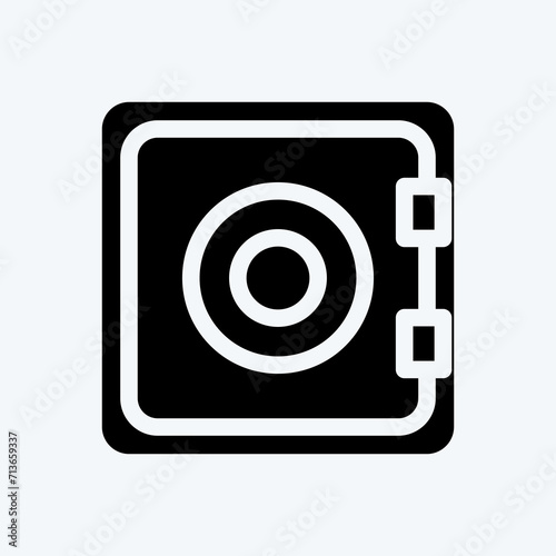 Icon Bank Safe. suitable for Security symbol. glyph style. simple design editable. design template vector. simple illustration