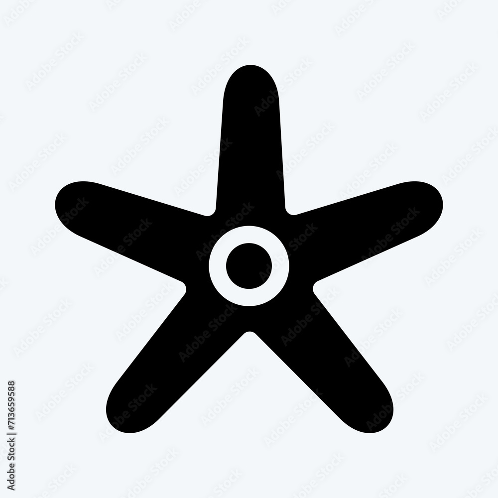 Icon Starfish. suitable for seafood symbol. glyph style. simple design editable. design template vector. simple illustration