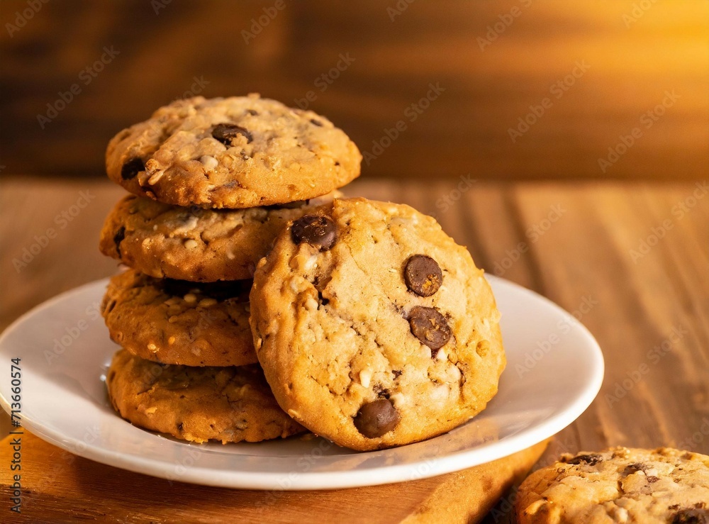 Chocolate chips cookies closeup photography Chocolate chips cookies closeup photography