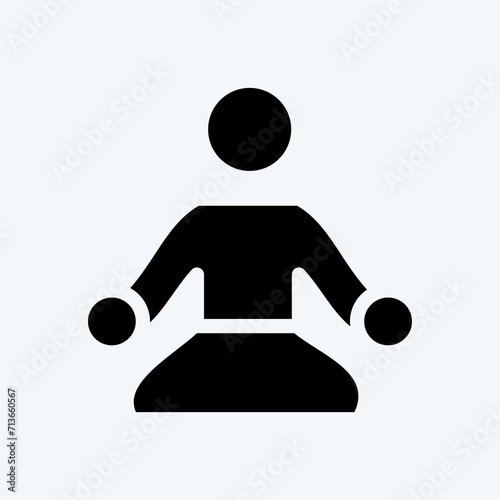 Icon Meditation. suitable for Healthy symbol. glyph style. simple design editable. design template vector. simple illustration
