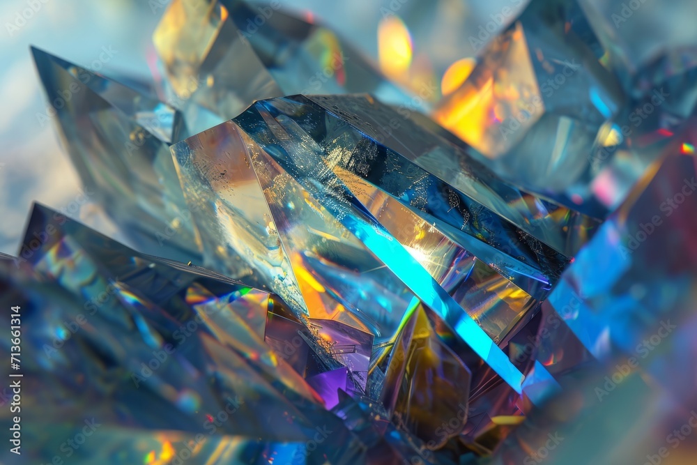 Geometric Light Refraction: Abstract Crystal Art Geometric Light Refraction: Abstract Crystal Art