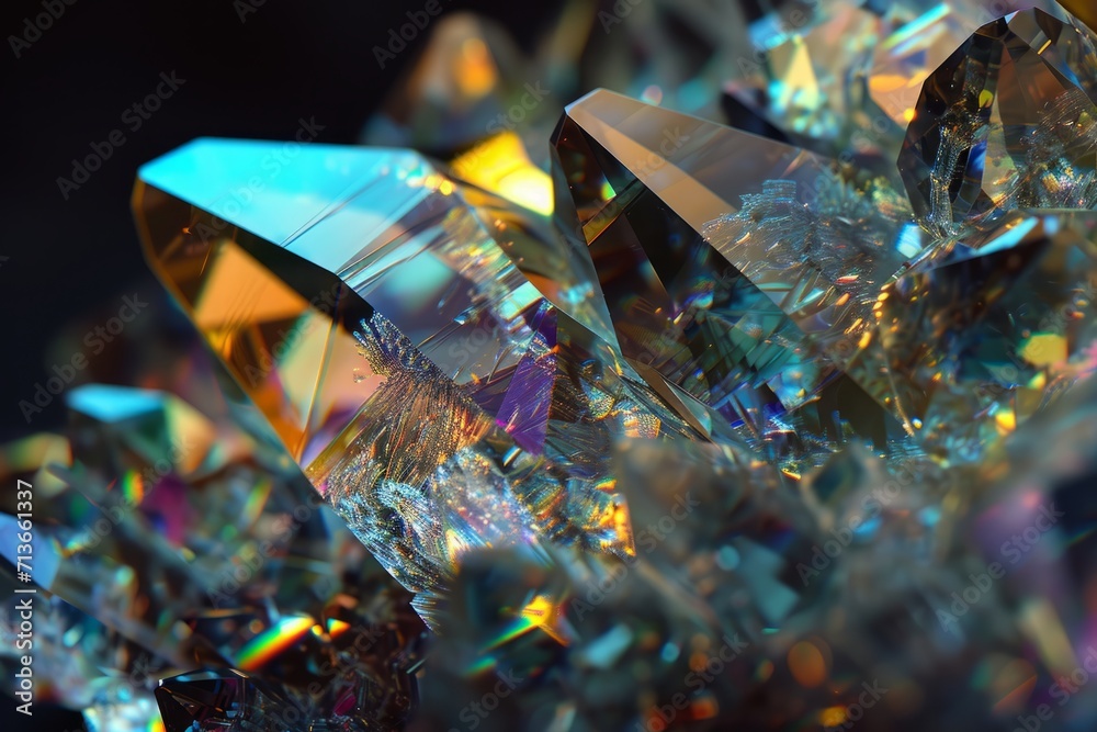 Geometric Crystal Glow: Abstract Refractions of Light