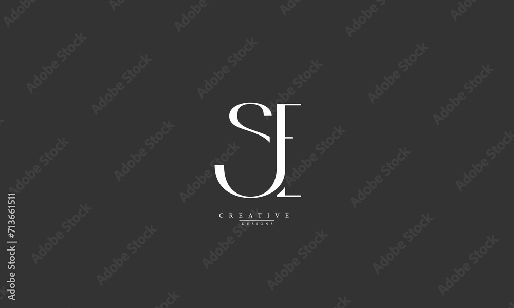 Fototapeta premium Alphabet letters Initials Monogram logo SE ES S E