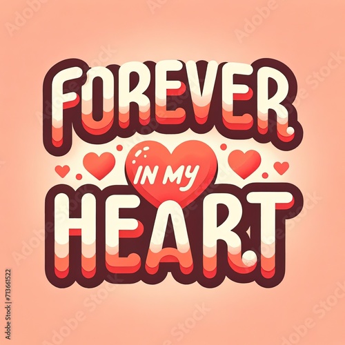 Bold Forever in My Heart Typography with Hearts