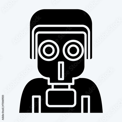 Icon Gas Protection. related to Military symbol. glyph style. simple design editable. simple illustration photo