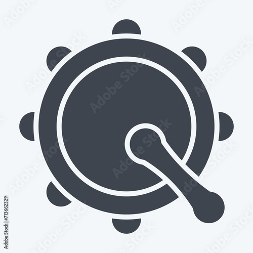 Icon Bodhran. related to Celtic symbol. glyph style. simple design editable. simple illustration