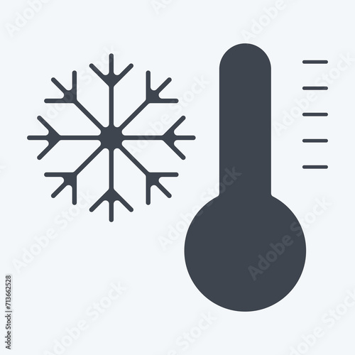 Icon Cold. related to Air Conditioning symbol. glyph style. simple design editable. simple illustration