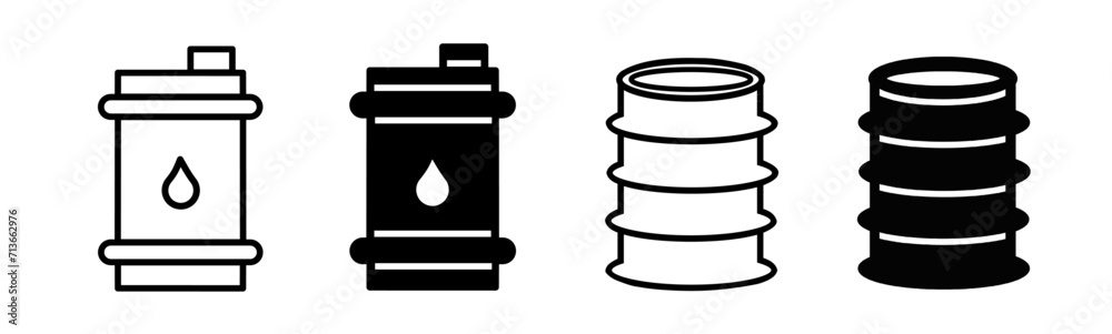 black illustration graphic design oil barrel icon set. Stock vector. black illustration graphic design oil barrel icon set. Stock vector.