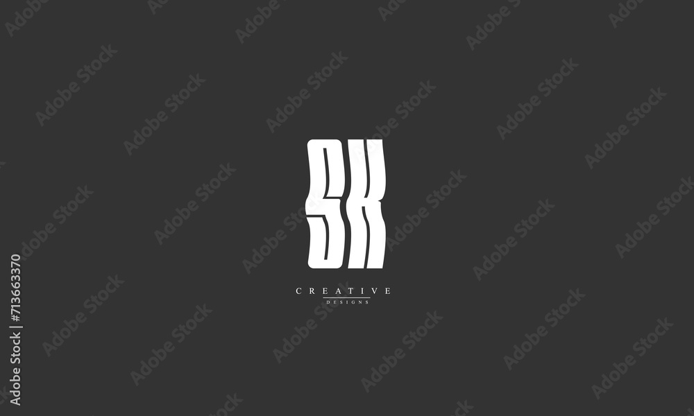 Alphabet letters Initials Monogram logo SK KS S K Alphabet letters Initials Monogram logo SK KS S K