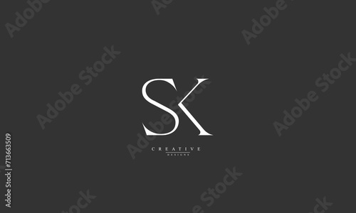 Alphabet letters Initials Monogram logo SK KS S K