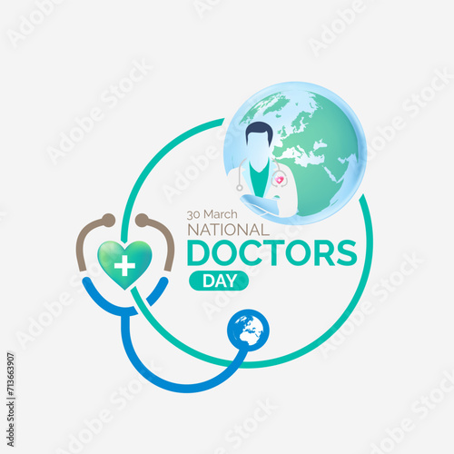 international doctors' day vector logo event concept