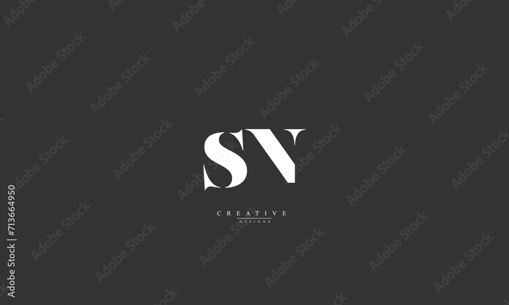 Fototapeta premium Alphabet letters Initials Monogram logo SN NS S N