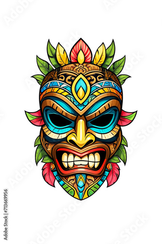 Image of a Tiki idol's face on a transparent background