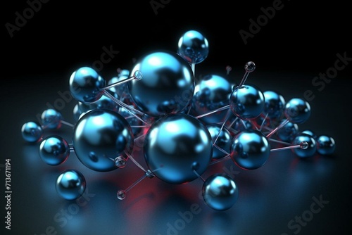 Illustration of atoms. Generative AI