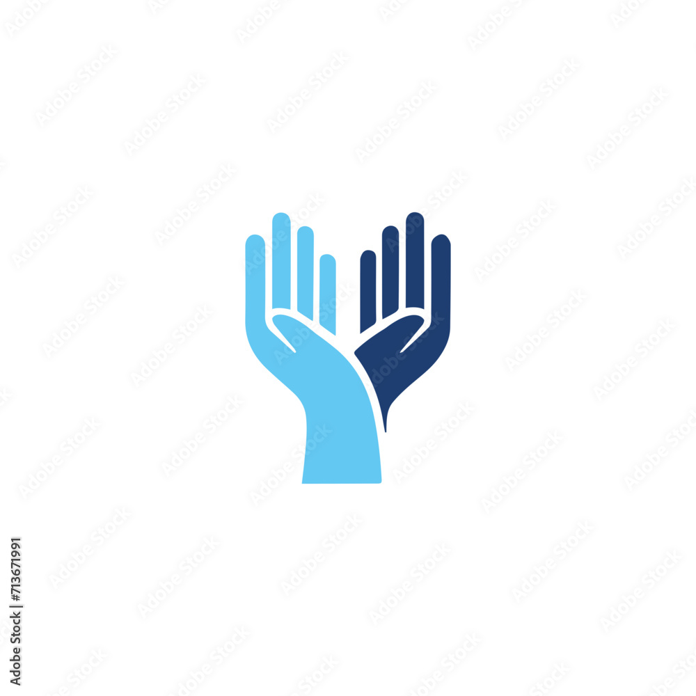 Hand Care Logo Simple Flat Design on White Background Hand Care Logo Simple Flat Design on White Background