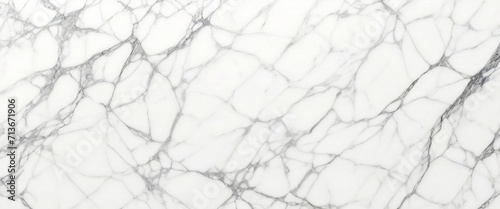 Panoramic white background from marble stone texture for design. Generative AI