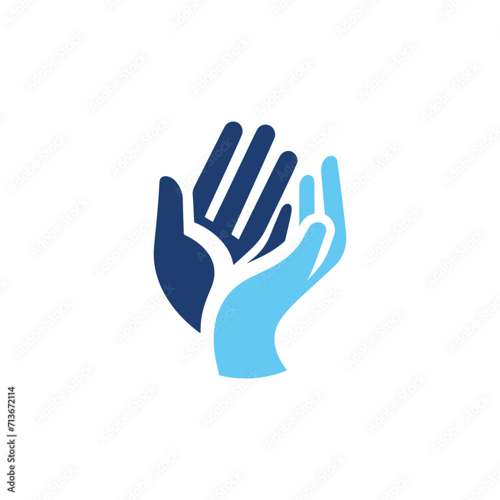 Hand Care Logo Simple Flat Design on White Background Hand Care Logo Simple Flat Design on White Background