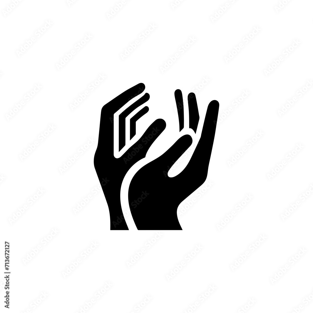 Fototapeta premium Hand Care Logo Simple Flat Design on White Background