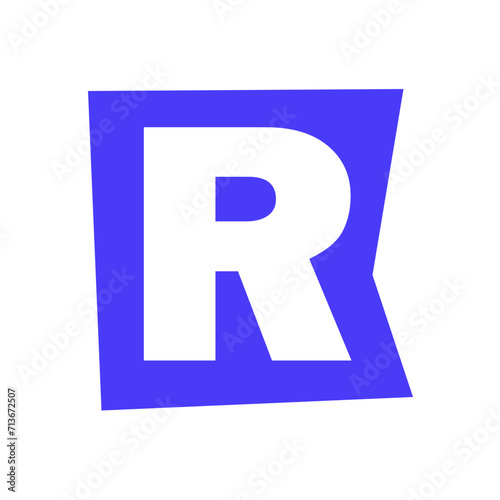 alphabet R Blue