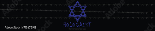 International Holocaust Remembrance Day vector. Star of David . January 27. Important day