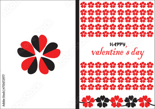 valentine's day card design sample with heart flowers