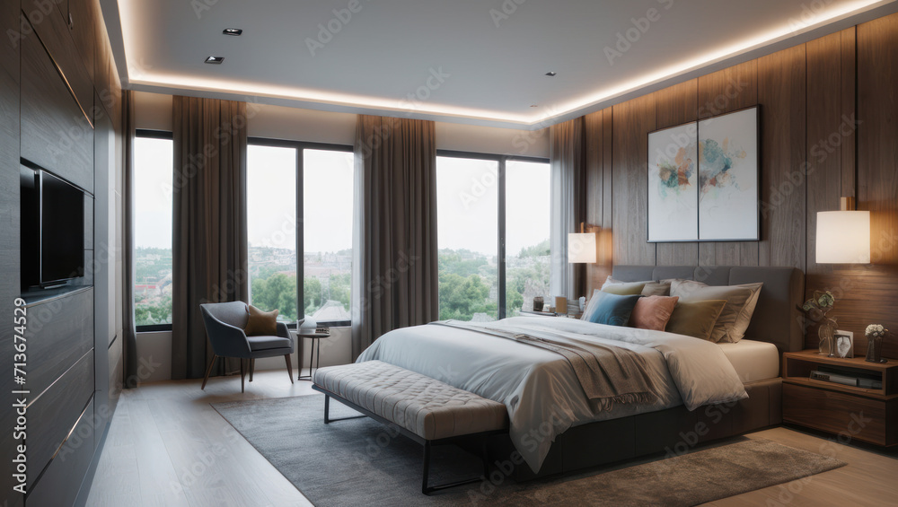 Fototapeta premium modern bedroom interior design. interion design inspiration