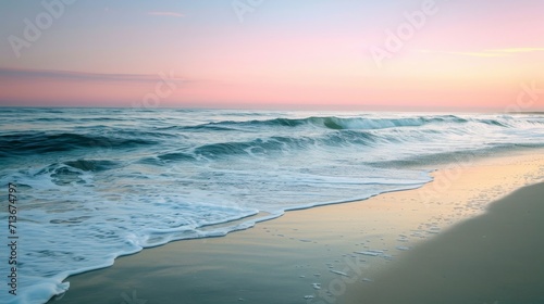 Waves Crashing on the Sandy Beach, Creating