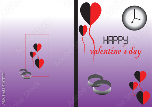 valentine greeting card with balloons
