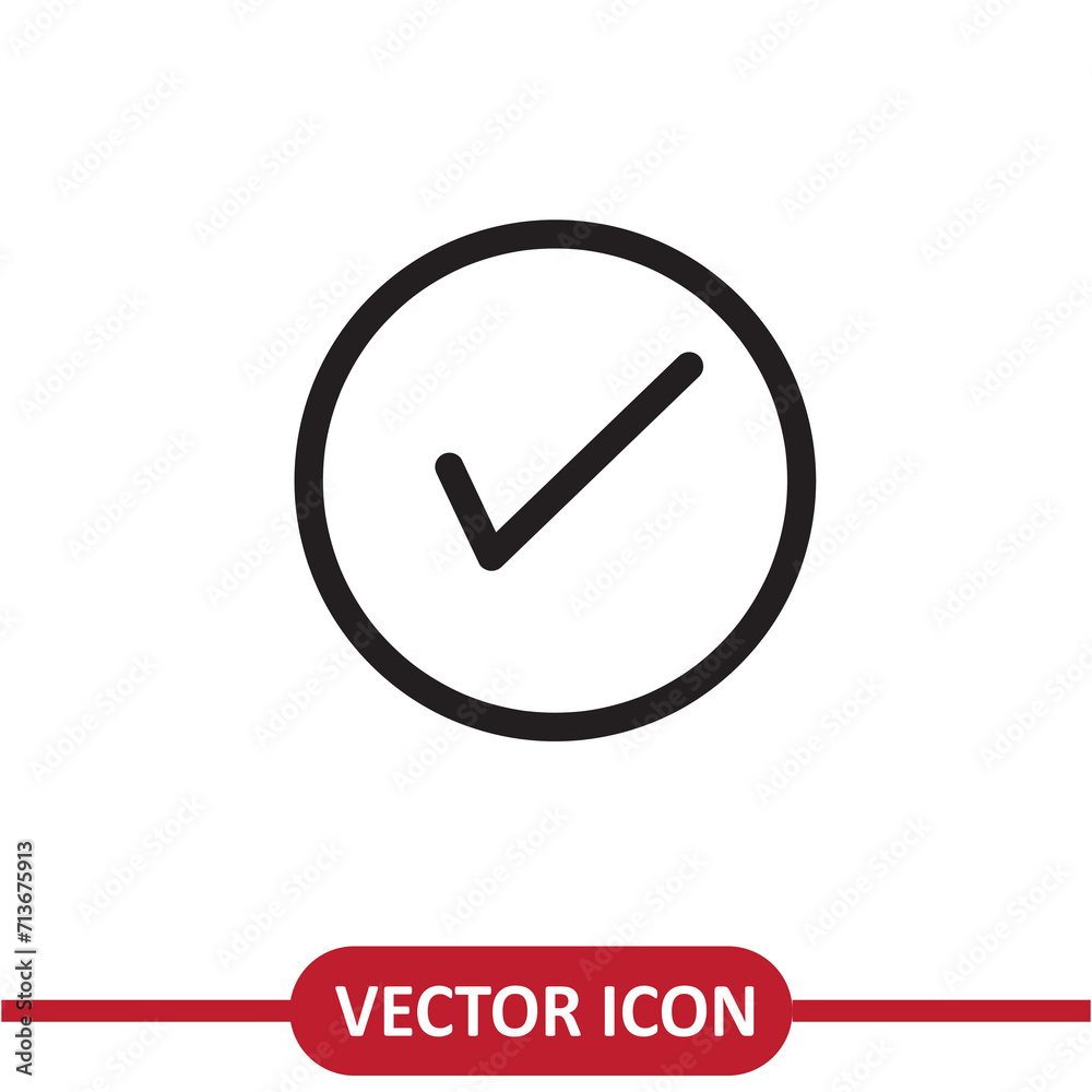 Check mark vector icon simple flat illustration on white background..eps Check mark vector icon simple flat illustration on white background..eps