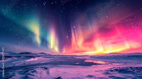 Stunning Display of Colorful Aurora Borealis © LabirintStudio