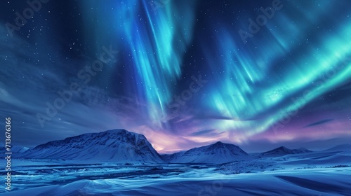 Brilliant Display of Aurora Borealis Illuminating