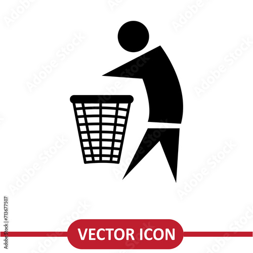 Recycle icon vector flat simple illustration on white background..eps