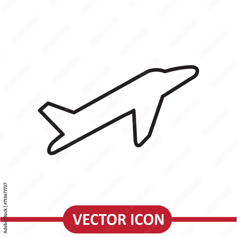 Takeoff the plane icon flat liner illustration on white background..eps Takeoff the plane icon flat liner illustration on white background..eps