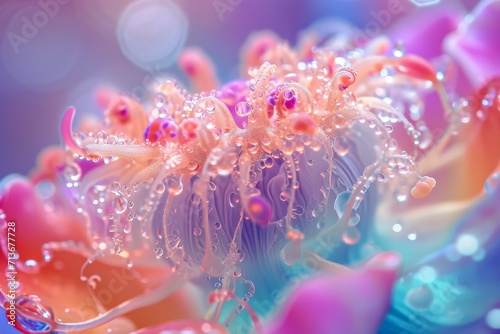 Fusion Hybrid Mix of Flower and Jellyfish Background created with Generative AI Technology