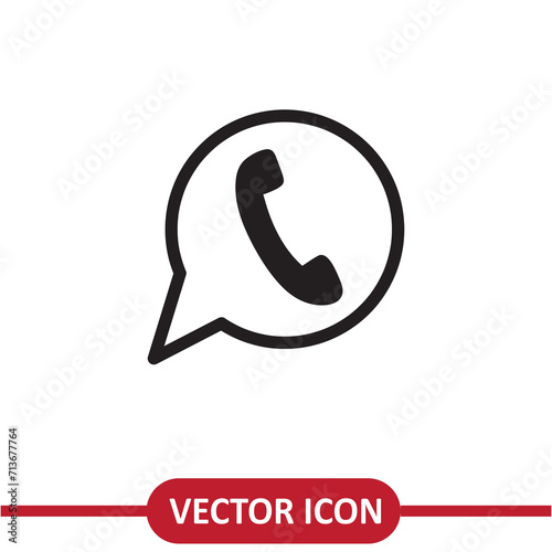 Telephone icon vector, whatsapp sign flat vector Simple illustration for graphic and web..eps