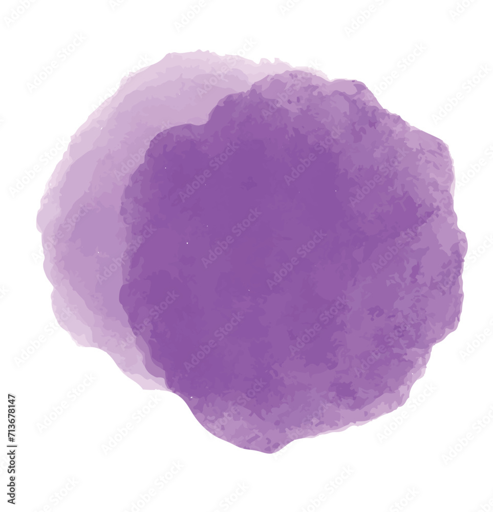 round watercolor purple isolated on white background
